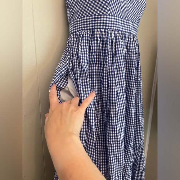 Beautiful J. Crew Collection Cotton Blue and White Gingham Maxi Dress - Picture 5 of 11
